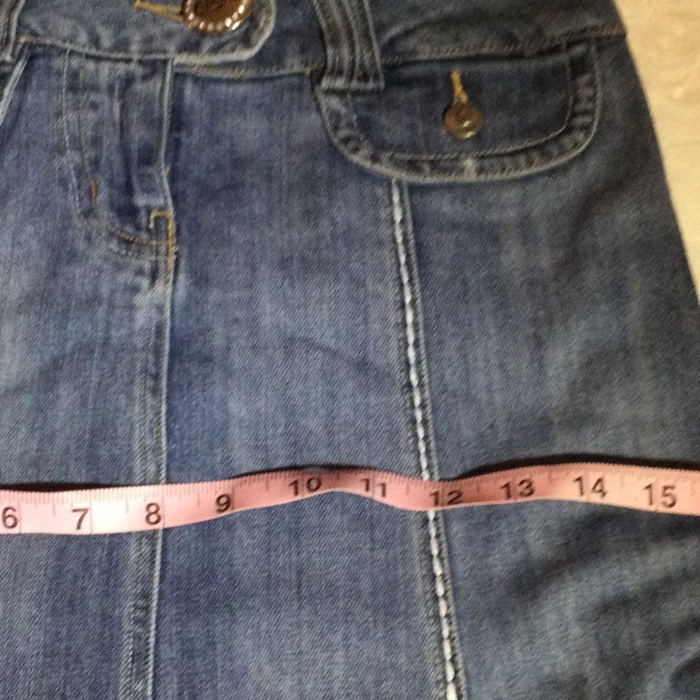 Candies Blue Denim Pencil Skirt with Flair - Picture 9 of 13
